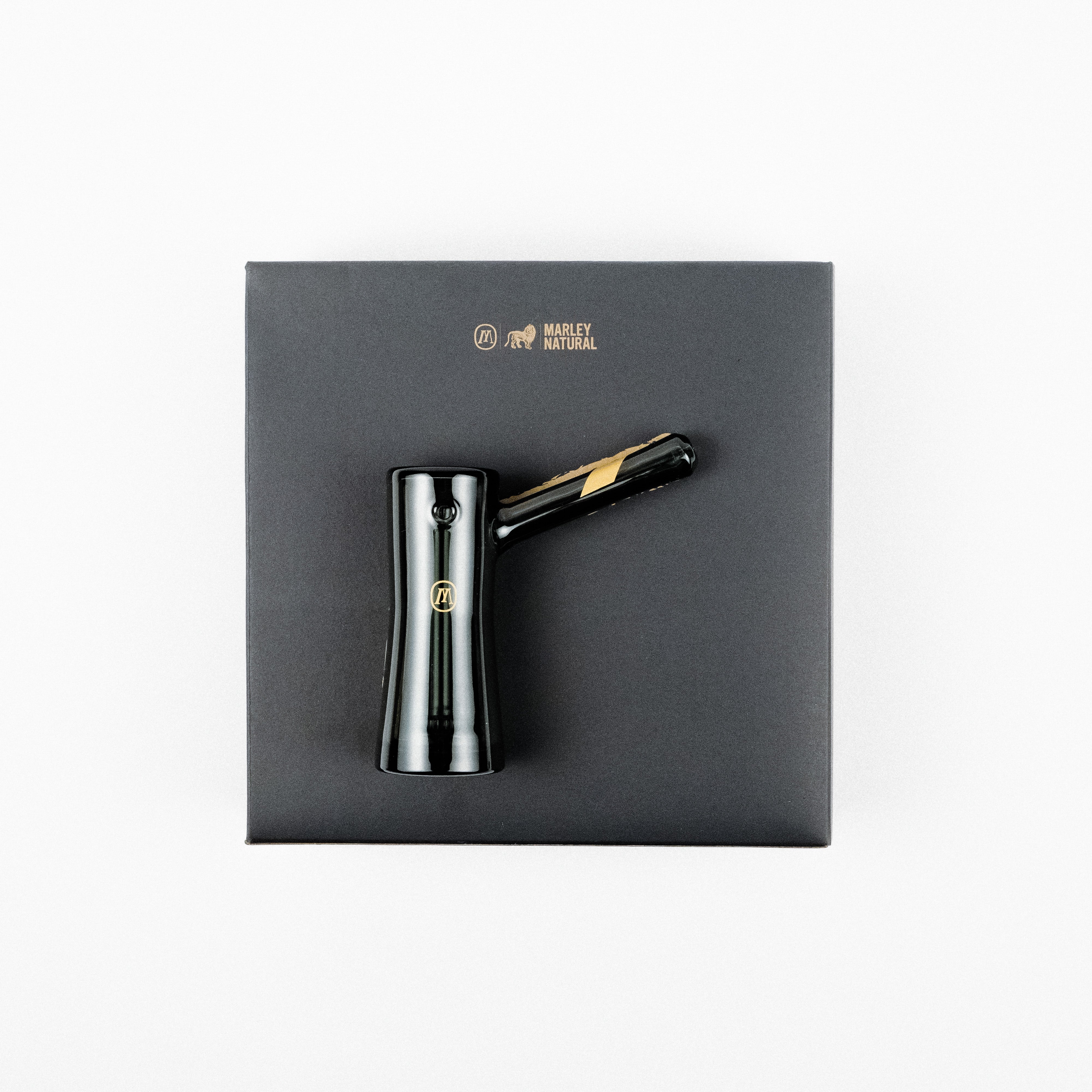 smoked glass bubbler on box